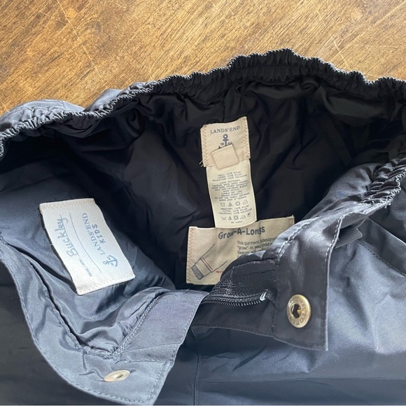 Lands' End Squall Snow Ski Pants Kids Girls 6X Black Grow A Longs Waterproof - Picture 4 of 16